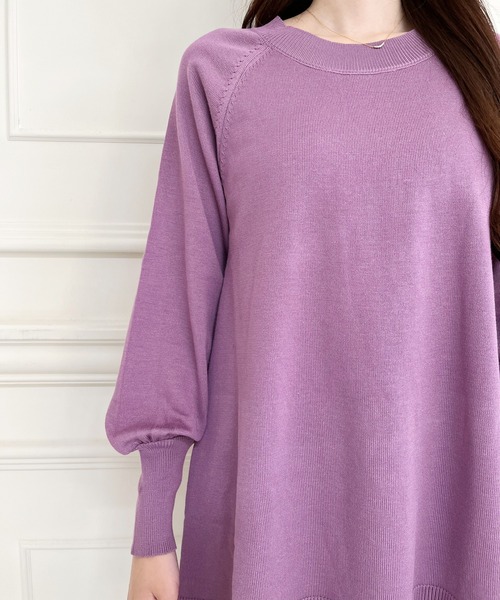 MIIA（ミーア）の「ボリュームスリーブニットミニワンピース（ワンピース・レディース・パープル/ブラック/オフホワイト・FREE）」の13枚目の写真