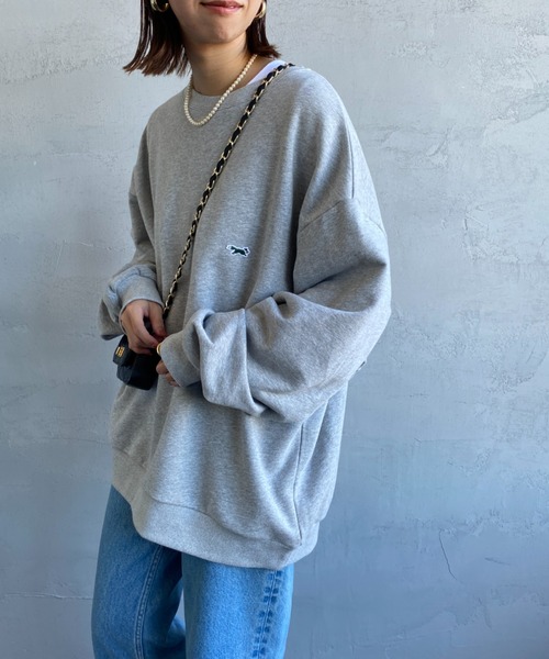 TOWNCRAFT（タウンクラフト）の「[TOWN CRAFT/タウンクラフト・THE FOX/ザフォックス] 別注 ワンポイントロゴ クルーネックスウェット（スウェット・レディース・ベージュ/ブラック/グレー/ブルー・M/L）」の18枚目の写真