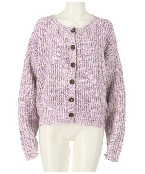 anap mimpi（アナップミンピ）の「前後2WAYトリコロールヤーンニットカーディガン（カーディガン/ボレロ・レディース・ブラウン/パープル/オレンジ・FREE）」の5枚目の写真