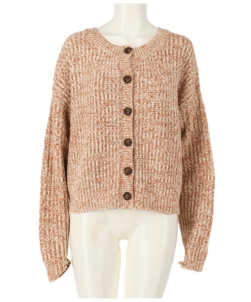 anap mimpi（アナップミンピ）の「前後2WAYトリコロールヤーンニットカーディガン（カーディガン/ボレロ・レディース・ブラウン/パープル/オレンジ・FREE）」の7枚目の写真