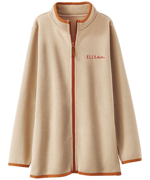BELLUNA PLUS(ベルーナ)の「ELLE Active 裏起毛フリース配色ジャケット(その他アウター・レディース・ネイビー/ミント/ライトベージュ・MEDIUM/LARGE/X-LARGE)」の2枚目の写真