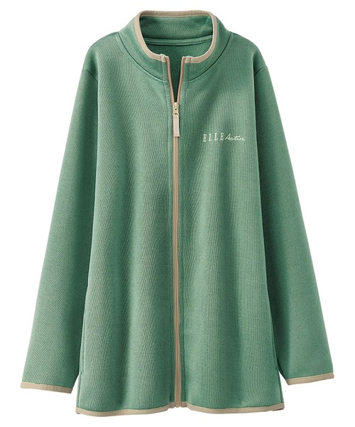 BELLUNA PLUS(ベルーナ)の「ELLE Active 裏起毛フリース配色ジャケット(その他アウター・レディース・ネイビー/ミント/ライトベージュ・MEDIUM/LARGE/X-LARGE)」の4枚目の写真