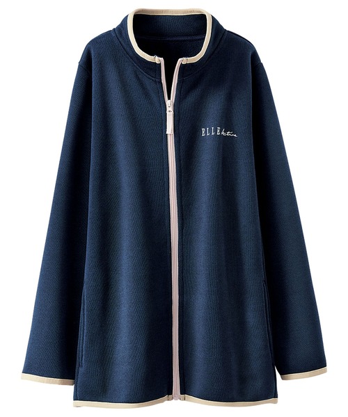 BELLUNA PLUS(ベルーナ)の「ELLE Active 裏起毛フリース配色ジャケット(その他アウター・レディース・ネイビー/ミント/ライトベージュ・MEDIUM/LARGE/X-LARGE)」の5枚目の写真