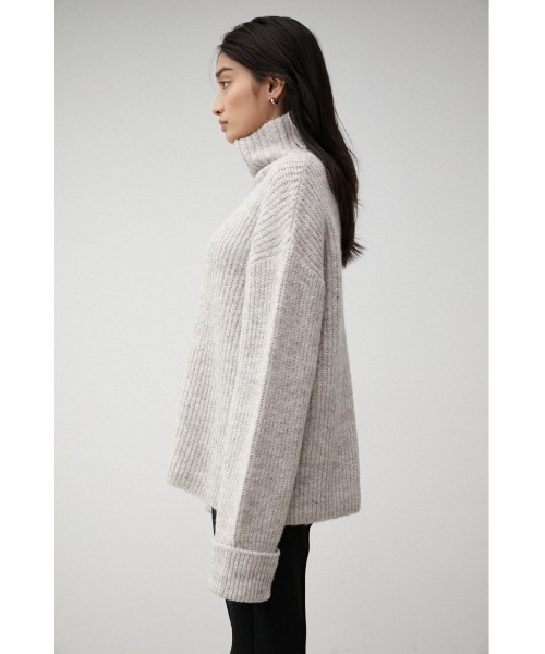 AZUL by moussy（アズールバイマウジー）の「BIG TURTLE MIX KNIT TOPS/ビッグタートルミックスニットトップス（ニット/セーター・レディース・ブルー/杢グレー/ブラック/ライトベージュ/ライム/オレンジ・SMALL/MEDIUM）」の22枚目の写真