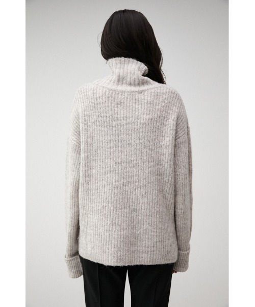 AZUL by moussy（アズールバイマウジー）の「BIG TURTLE MIX KNIT TOPS/ビッグタートルミックスニットトップス（ニット/セーター・レディース・ブルー/杢グレー/ブラック/ライトベージュ/ライム/オレンジ・SMALL/MEDIUM）」の20枚目の写真