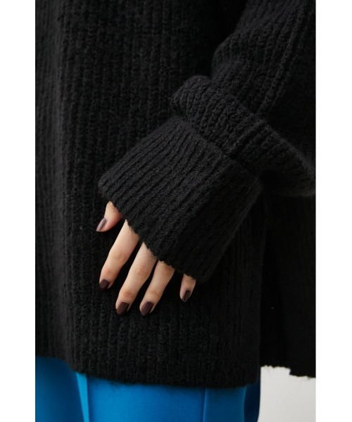 AZUL by moussy（アズールバイマウジー）の「BIG TURTLE MIX KNIT TOPS/ビッグタートルミックスニットトップス（ニット/セーター・レディース・ブルー/杢グレー/ブラック/ライトベージュ/ライム/オレンジ・SMALL/MEDIUM）」の19枚目の写真