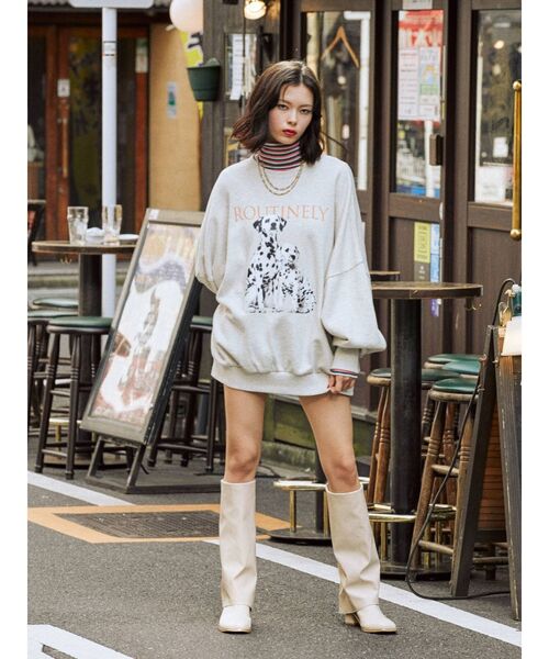 jouetie（ジュエティ）の「dogプリントプルオーバー（スウェット・レディース・レッド/グレー/ブラック・MEDIUM）」の10枚目の写真