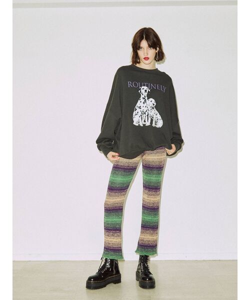 jouetie（ジュエティ）の「dogプリントプルオーバー（スウェット・レディース・レッド/グレー/ブラック・MEDIUM）」の7枚目の写真