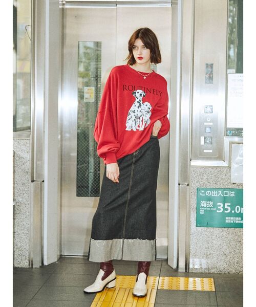 jouetie（ジュエティ）の「dogプリントプルオーバー（スウェット・レディース・レッド/グレー/ブラック・MEDIUM）」の5枚目の写真