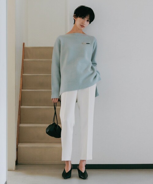 セール】【WEB限定カラーあり】ウールカシミヤ ボートネック