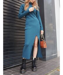 EVRIS | ディープスリットロングニットワンピース(ワンピース)