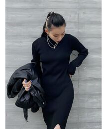 EVRIS | ディープスリットロングニットワンピース(ワンピース)