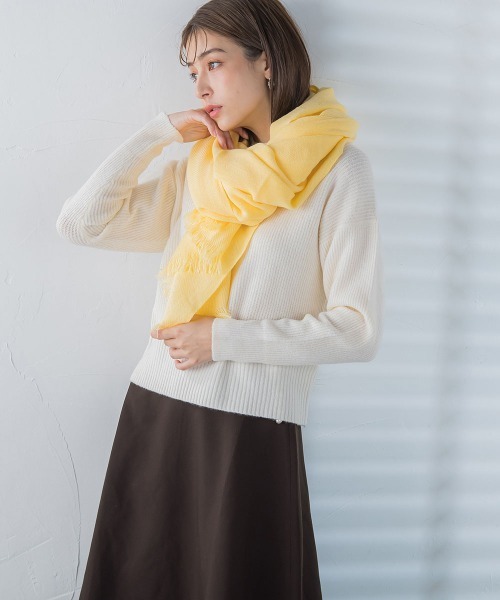 ketty(ケティ)の「無地ストール(マフラー・レディース・グリーン/オレンジ/イエロー/オフホワイト・FREE)」の16枚目の写真