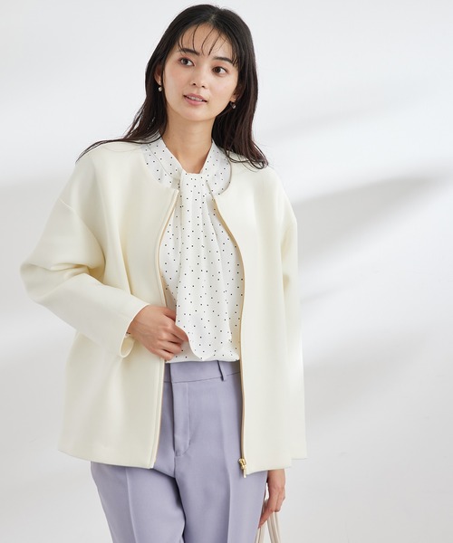 ROPE' PICNIC（ロペピクニック）の「ボックスシルエットダンボールブルゾン（ブルゾン・レディース・ベージュ/ネイビー/オフホワイト・38）」の11枚目の写真