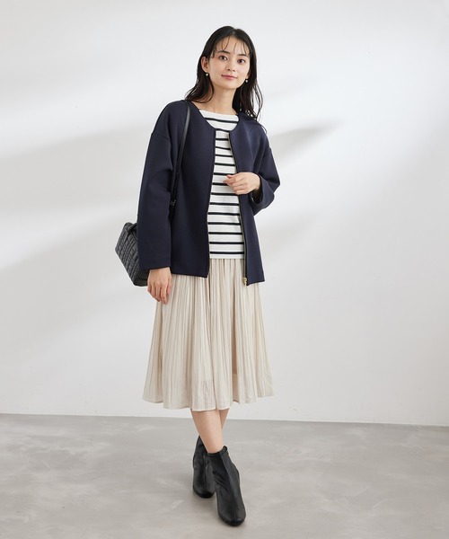 ROPE' PICNIC（ロペピクニック）の「ボックスシルエットダンボールブルゾン（ブルゾン・レディース・ベージュ/ネイビー/オフホワイト・38）」の12枚目の写真