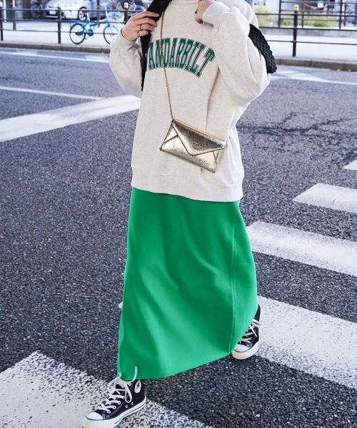 Fashion Letter(ファッションレター)の「12Gニットロングスカート(スカート・レディース・オフホワイト/ベージュ系その他/レッド系その他/グリーン/ブラック・M)」の4枚目の写真