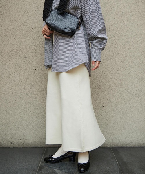 Fashion Letter(ファッションレター)の「12Gニットロングスカート(スカート・レディース・オフホワイト/ベージュ系その他/レッド系その他/グリーン/ブラック・M)」の12枚目の写真