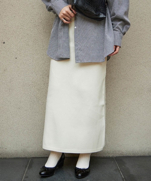 Fashion Letter(ファッションレター)の「12Gニットロングスカート(スカート・レディース・オフホワイト/ベージュ系その他/レッド系その他/グリーン/ブラック・M)」の18枚目の写真