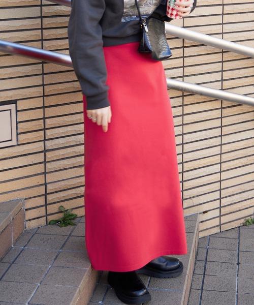 Fashion Letter(ファッションレター)の「12Gニットロングスカート(スカート・レディース・オフホワイト/ベージュ系その他/レッド系その他/グリーン/ブラック・M)」の14枚目の写真