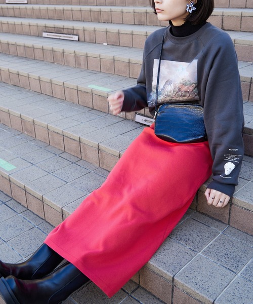 Fashion Letter(ファッションレター)の「12Gニットロングスカート(スカート・レディース・オフホワイト/ベージュ系その他/レッド系その他/グリーン/ブラック・M)」の20枚目の写真