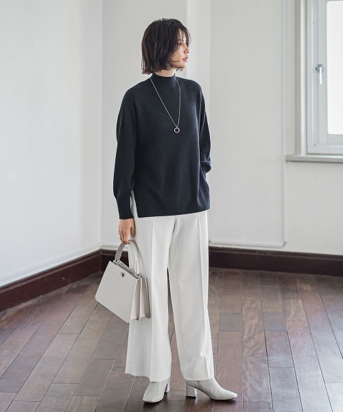 LAUTREAMONT(ロートレアモン)の「2WAYストレッチクリアワイドパンツ≪洗濯機で洗える≫(スラックス・レディース・ネイビー/ピンク/グリーン/オフホワイト・7号/9号/11号)」の19枚目の写真
