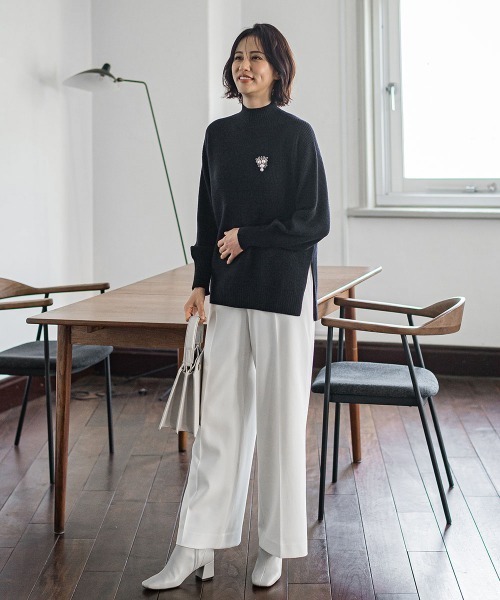 LAUTREAMONT(ロートレアモン)の「2WAYストレッチクリアワイドパンツ≪洗濯機で洗える≫(スラックス・レディース・ネイビー/ピンク/グリーン/オフホワイト・7号/9号/11号)」の20枚目の写真