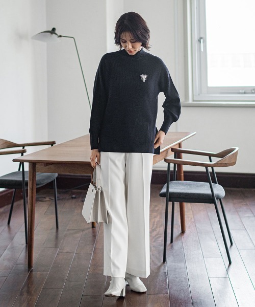 LAUTREAMONT(ロートレアモン)の「2WAYストレッチクリアワイドパンツ≪洗濯機で洗える≫(スラックス・レディース・ネイビー/ピンク/グリーン/オフホワイト・7号/9号/11号)」の21枚目の写真