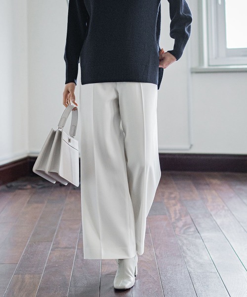 LAUTREAMONT(ロートレアモン)の「2WAYストレッチクリアワイドパンツ≪洗濯機で洗える≫(スラックス・レディース・ネイビー/ピンク/グリーン/オフホワイト・7号/9号/11号)」の18枚目の写真