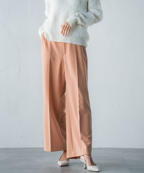 LAUTREAMONT(ロートレアモン)の「2WAYストレッチクリアワイドパンツ≪洗濯機で洗える≫(スラックス・レディース・ネイビー/ピンク/グリーン/オフホワイト・7号/9号/11号)」の7枚目の写真