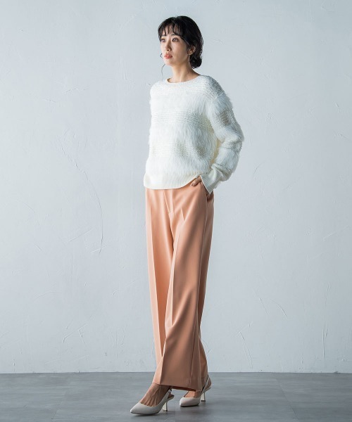 LAUTREAMONT(ロートレアモン)の「2WAYストレッチクリアワイドパンツ≪洗濯機で洗える≫(スラックス・レディース・ネイビー/ピンク/グリーン/オフホワイト・7号/9号/11号)」の14枚目の写真
