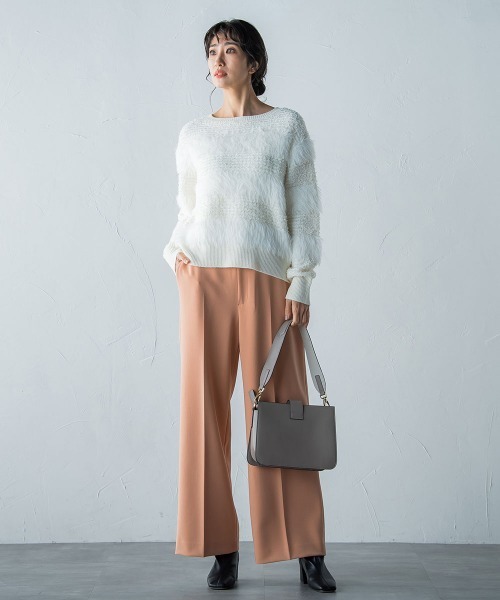 LAUTREAMONT(ロートレアモン)の「2WAYストレッチクリアワイドパンツ≪洗濯機で洗える≫(スラックス・レディース・ネイビー/ピンク/グリーン/オフホワイト・7号/9号/11号)」の15枚目の写真