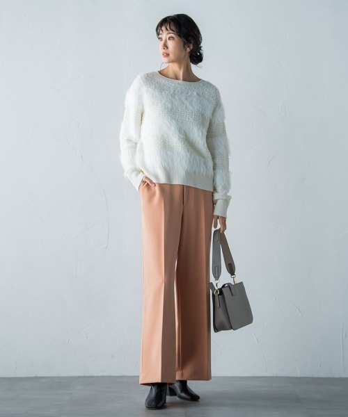 LAUTREAMONT(ロートレアモン)の「2WAYストレッチクリアワイドパンツ≪洗濯機で洗える≫(スラックス・レディース・ネイビー/ピンク/グリーン/オフホワイト・7号/9号/11号)」の16枚目の写真