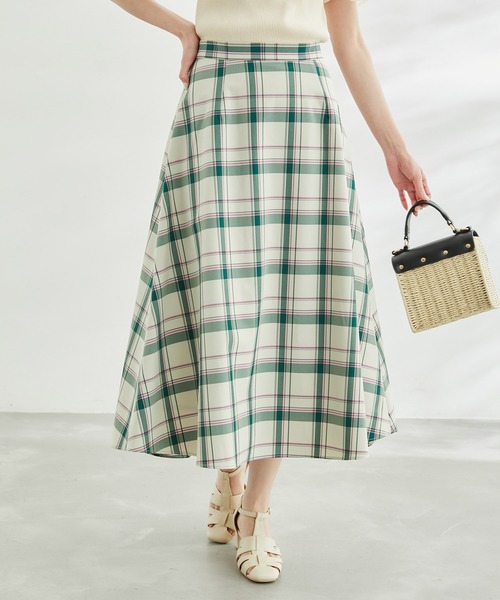 ROPE' PICNIC(ロペピクニック)の「チェックボリュームスカート(スカート・レディース・ネイビー/キナリ/グリーン/ピンク系その他/ブラック・38/36)」の4枚目の写真