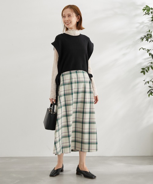 ROPE' PICNIC(ロペピクニック)の「チェックボリュームスカート(スカート・レディース・ネイビー/キナリ/グリーン/ピンク系その他/ブラック・38/36)」の13枚目の写真