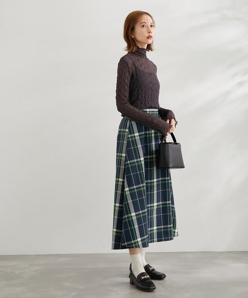 ROPE' PICNIC(ロペピクニック)の「チェックボリュームスカート(スカート・レディース・ネイビー/キナリ/グリーン/ピンク系その他/ブラック・38/36)」の6枚目の写真