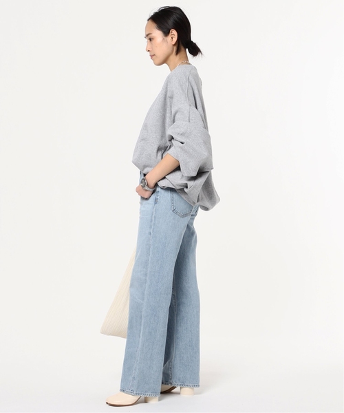 PRE_（プレ）の「《追加》【PRE_/プレ】ビッグスリーブスウェット（スウェット・レディース・チャコールグレー/ブラック・FREE）」の20枚目の写真