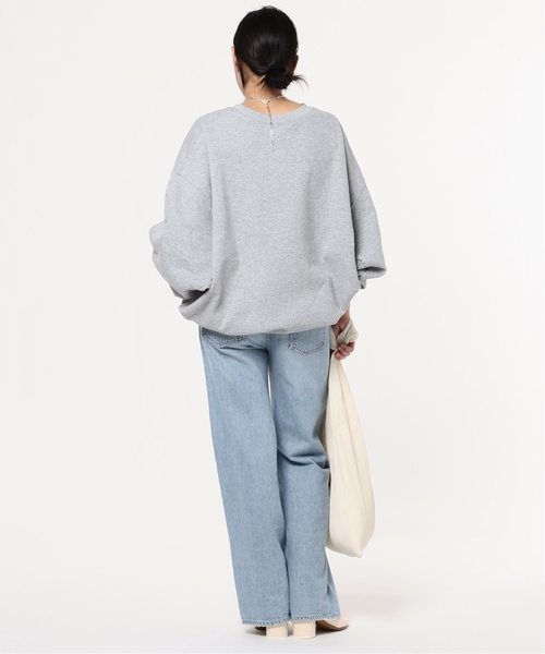 PRE_（プレ）の「《追加》【PRE_/プレ】ビッグスリーブスウェット（スウェット・レディース・チャコールグレー/ブラック・FREE）」の19枚目の写真