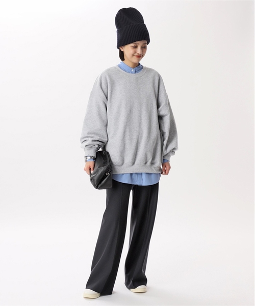 PRE_（プレ）の「《追加》【PRE_/プレ】ビッグスリーブスウェット（スウェット・レディース・チャコールグレー/ブラック・FREE）」の17枚目の写真