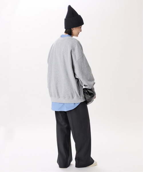 PRE_（プレ）の「《追加》【PRE_/プレ】ビッグスリーブスウェット（スウェット・レディース・チャコールグレー/ブラック・FREE）」の15枚目の写真