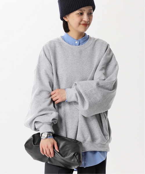 PRE_（プレ）の「《追加》【PRE_/プレ】ビッグスリーブスウェット（スウェット・レディース・チャコールグレー/ブラック・FREE）」の14枚目の写真