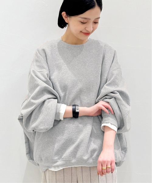 PRE_（プレ）の「《追加》【PRE_/プレ】ビッグスリーブスウェット（スウェット・レディース・チャコールグレー/ブラック・FREE）」の11枚目の写真