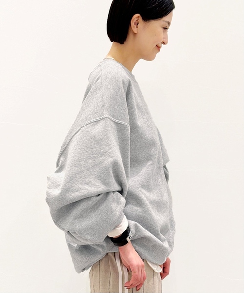 PRE_（プレ）の「《追加》【PRE_/プレ】ビッグスリーブスウェット（スウェット・レディース・チャコールグレー/ブラック・FREE）」の10枚目の写真