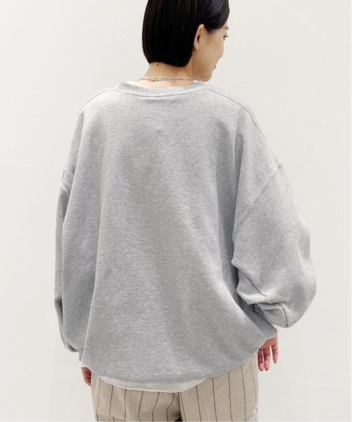 PRE_（プレ）の「《追加》【PRE_/プレ】ビッグスリーブスウェット（スウェット・レディース・チャコールグレー/ブラック・FREE）」の9枚目の写真