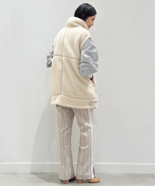 PRE_（プレ）の「《追加》【PRE_/プレ】ビッグスリーブスウェット（スウェット・レディース・チャコールグレー/ブラック・FREE）」の5枚目の写真