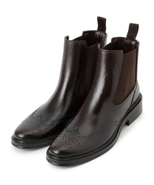 Another Edition（アナザーエディション）の「メダリオンレインショートブーツ/BC メダリオン R/SBT（レインシューズ・レディース・ブラック/ダークブラウン・38/37/36）」の2枚目の写真