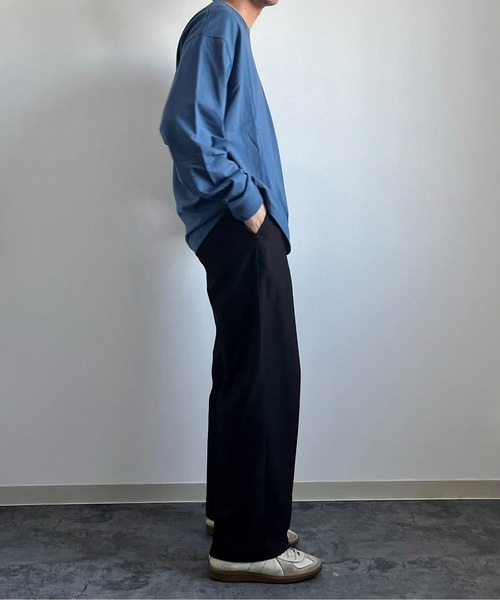 y/m by れぽすけ（イムバイレポスケ）の「ロゴプリントオーバーサイズロンT（Tシャツ/カットソー・メンズ・ライトグリーン/ブルー/ライトブラック・MEDIUM/LARGE）」の13枚目の写真