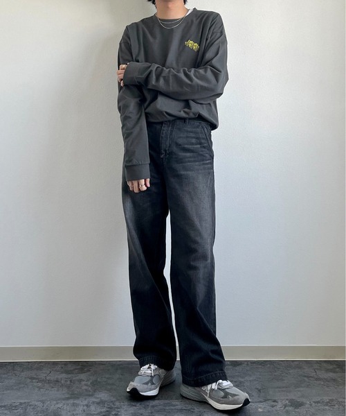 y/m by れぽすけ（イムバイレポスケ）の「ロゴプリントオーバーサイズロンT（Tシャツ/カットソー・メンズ・ライトグリーン/ブルー/ライトブラック・MEDIUM/LARGE）」の18枚目の写真