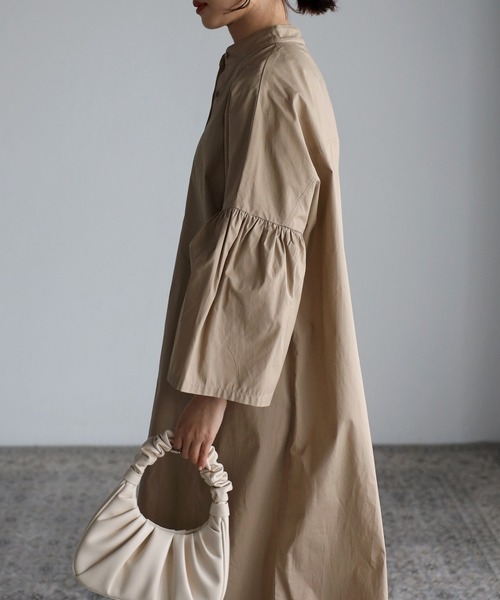 袖フレアシャツワンピース（シャツワンピース）｜Bonjour Sagan