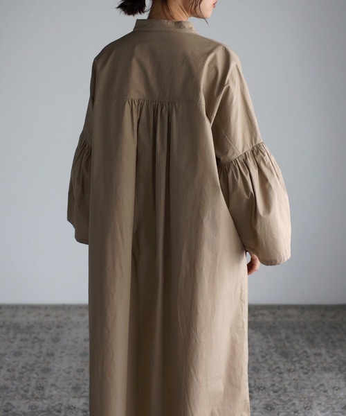 袖フレアシャツワンピース（シャツワンピース）｜Bonjour Sagan