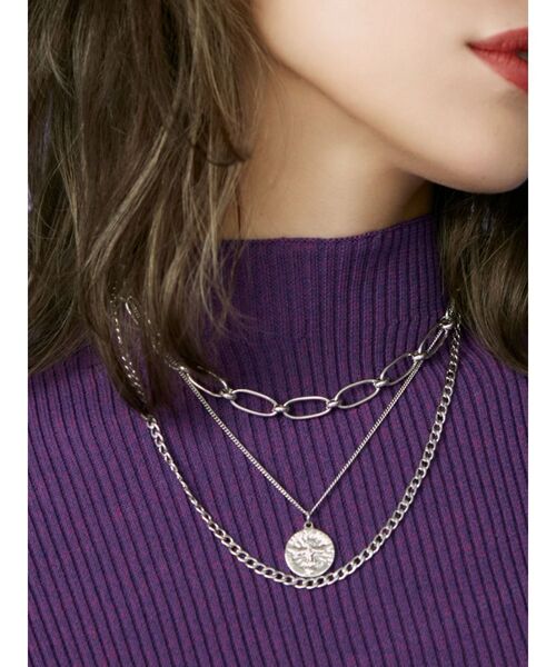 EVRIS（エヴリス）の「WIDE CHAIN 3連ネックレス（ネックレス・レディース・シルバー/ゴールド・FREE）」の7枚目の写真